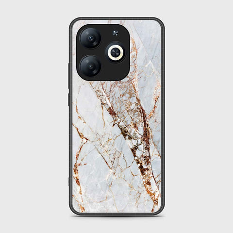 Tecno Pop 8 Cover- White Marble Series - HQ Ultra Shine Premium Infinity Glass Soft Silicon Borders Case