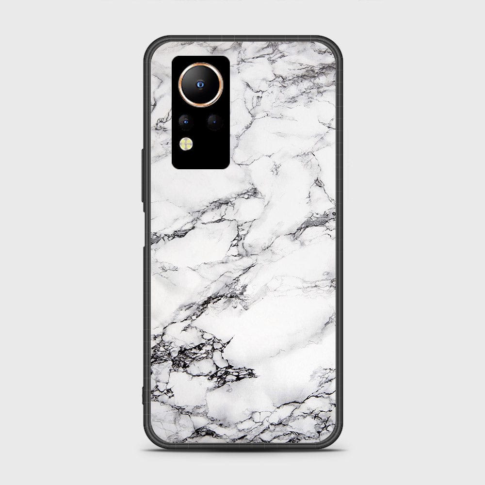 Infinix Note 12 Cover- White Marble Series - HQ Ultra Shine Premium Infinity Glass Soft Silicon Borders Case