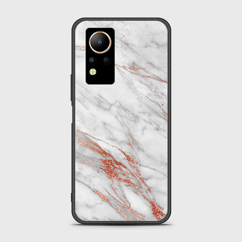 Infinix Note 12 Cover- White Marble Series - HQ Ultra Shine Premium Infinity Glass Soft Silicon Borders Case