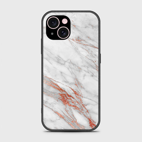 iPhone 15 Cover- White Marble Series - HQ Ultra Shine Premium Infinity Glass Soft Silicon Borders Case