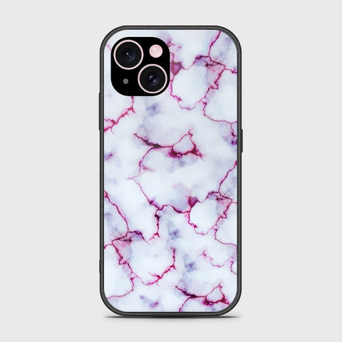 iPhone 15 Plus Cover- White Marble Series - HQ Ultra Shine Premium Infinity Glass Soft Silicon Borders Case