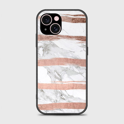 iPhone 15 Plus Cover- White Marble Series - HQ Ultra Shine Premium Infinity Glass Soft Silicon Borders Case