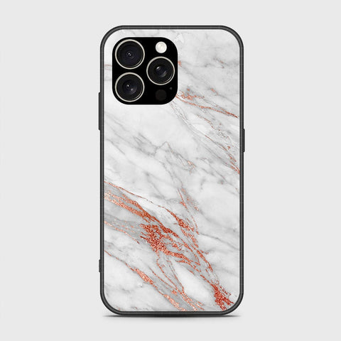 iPhone 15 Pro Cover- White Marble Series - HQ Ultra Shine Premium Infinity Glass Soft Silicon Borders Case