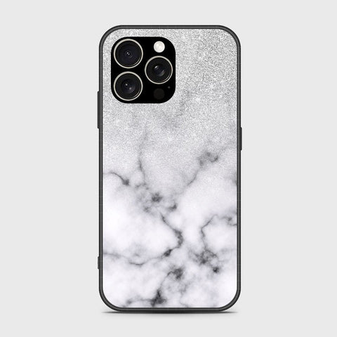 iPhone 15 Pro Cover- White Marble Series - HQ Ultra Shine Premium Infinity Glass Soft Silicon Borders Case