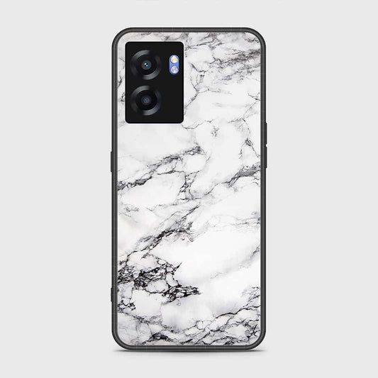 Oppo A77 5G Cover- White Marble Series - HQ Ultra Shine Premium Infinity Glass Soft Silicon Borders Case