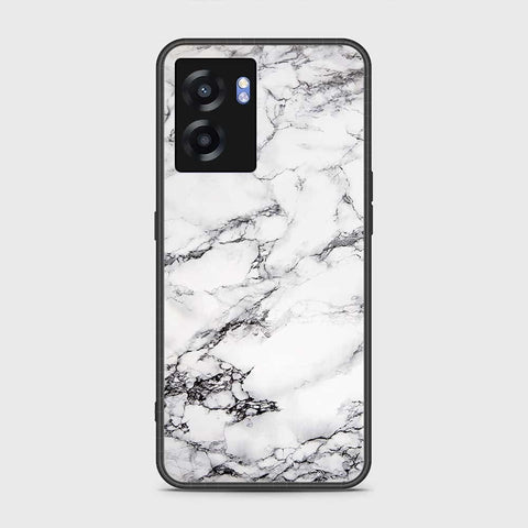 Oppo A57 5G Cover- White Marble Series - HQ Ultra Shine Premium Infinity Glass Soft Silicon Borders Case