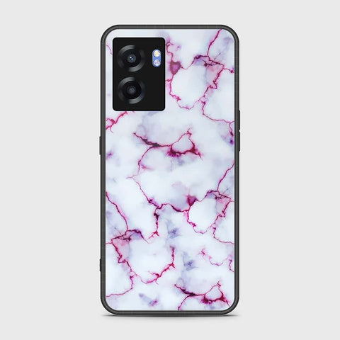 Oppo A56s Cover- White Marble Series - HQ Ultra Shine Premium Infinity Glass Soft Silicon Borders Case