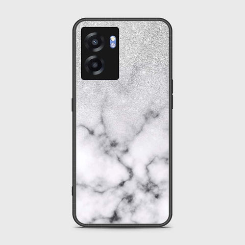 Oppo A77 5G Cover- White Marble Series - HQ Ultra Shine Premium Infinity Glass Soft Silicon Borders Case