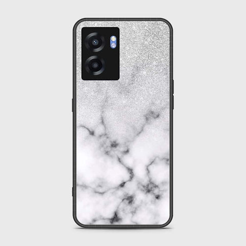 Realme Q5i Cover- White Marble Series - HQ Ultra Shine Premium Infinity Glass Soft Silicon Borders Case