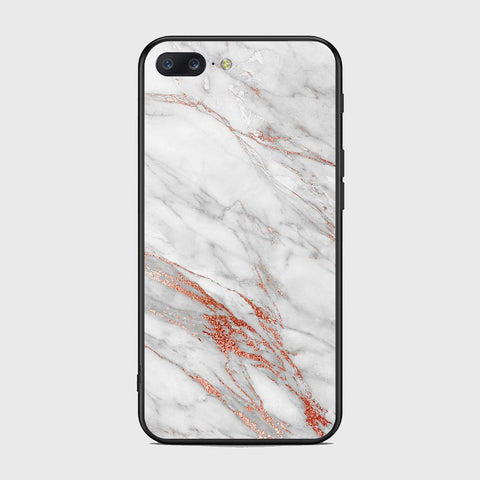 OnePlus 5 Cover- White Marble Series - HQ Ultra Shine Premium Infinity Glass Soft Silicon Borders Case