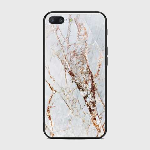 OnePlus 5 Cover- White Marble Series - HQ Ultra Shine Premium Infinity Glass Soft Silicon Borders Case