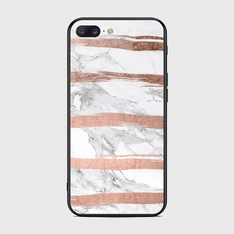 OnePlus 5 Cover- White Marble Series - HQ Ultra Shine Premium Infinity Glass Soft Silicon Borders Case