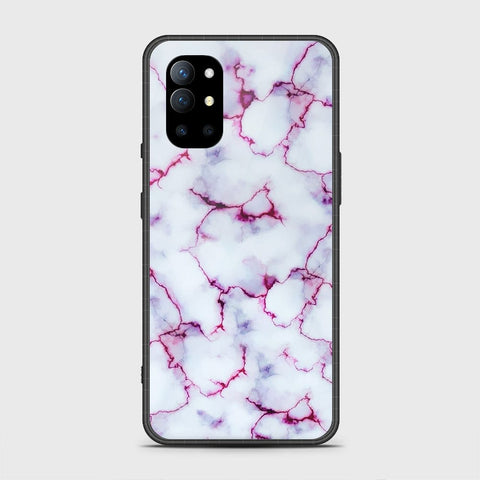 OnePlus 9R Cover - White Marble Series - HQ Ultra Shine Premium Infinity Glass Soft Silicon Borders Case