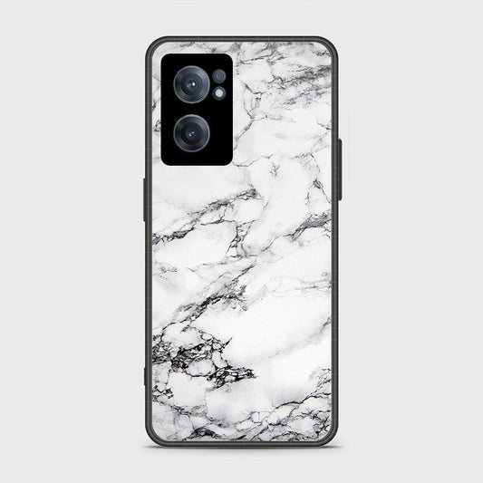 OnePlus Nord CE 2 5G Cover- White Marble Series - HQ Ultra Shine Premium Infinity Glass Soft Silicon Borders Case