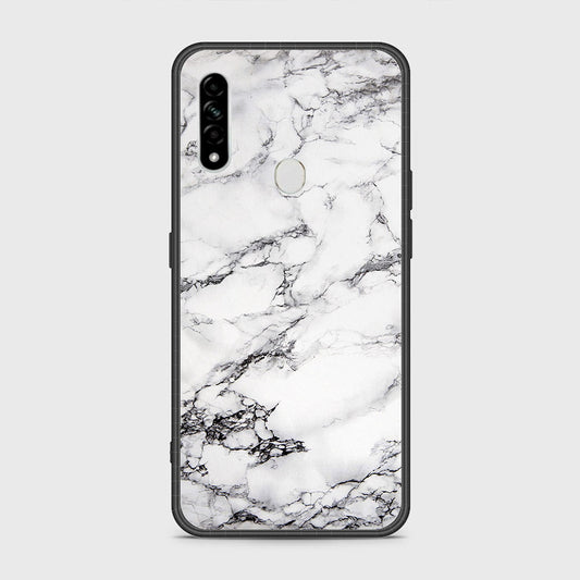 Oppo A31 Cover- White Marble Series - HQ Ultra Shine Premium Infinity Glass Soft Silicon Borders Case