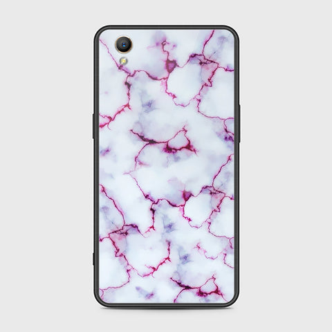 Oppo A37 Cover- White Marble Series - HQ Ultra Shine Premium Infinity Glass Soft Silicon Borders Case