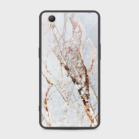 Oppo A37 Cover- White Marble Series - HQ Ultra Shine Premium Infinity Glass Soft Silicon Borders Case