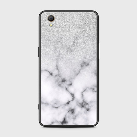 Oppo A37 Cover- White Marble Series - HQ Ultra Shine Premium Infinity Glass Soft Silicon Borders Case