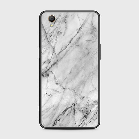 Oppo A37 Cover- White Marble Series - HQ Ultra Shine Premium Infinity Glass Soft Silicon Borders Case