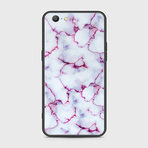 Oppo A57 Cover- White Marble Series - HQ Ultra Shine Premium Infinity Glass Soft Silicon Borders Case