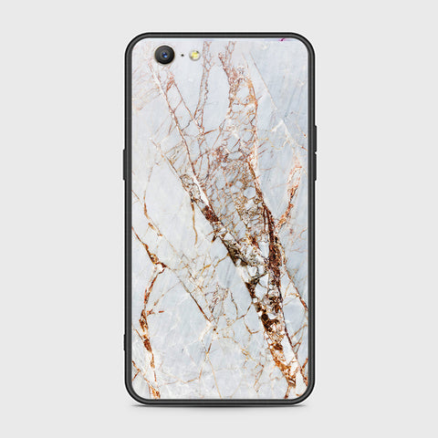 Oppo A57 Cover- White Marble Series - HQ Ultra Shine Premium Infinity Glass Soft Silicon Borders Case