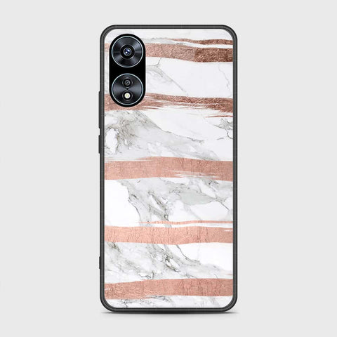 Oppo A58 4G Cover- White Marble Series - HQ Ultra Shine Premium Infinity Glass Soft Silicon Borders Case