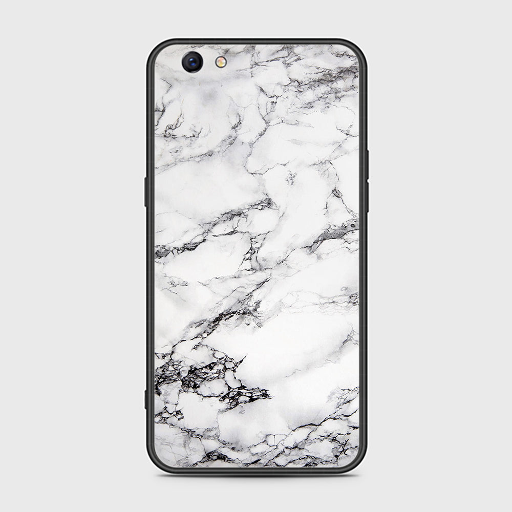 Oppo F3 Plus Cover- White Marble Series - HQ Ultra Shine Premium Infinity Glass Soft Silicon Borders Case