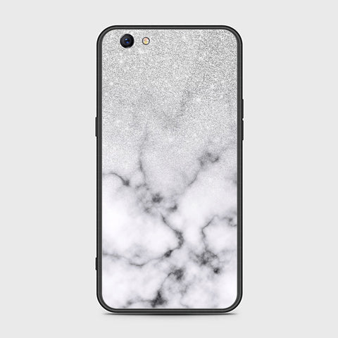 Oppo F3 Plus Cover- White Marble Series - HQ Ultra Shine Premium Infinity Glass Soft Silicon Borders Case