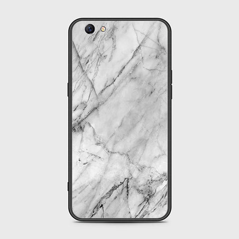 Oppo F3 Plus Cover- White Marble Series - HQ Ultra Shine Premium Infinity Glass Soft Silicon Borders Case