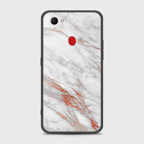 Oppo F7 Cover- White Marble Series - HQ Ultra Shine Premium Infinity Glass Soft Silicon Borders Case