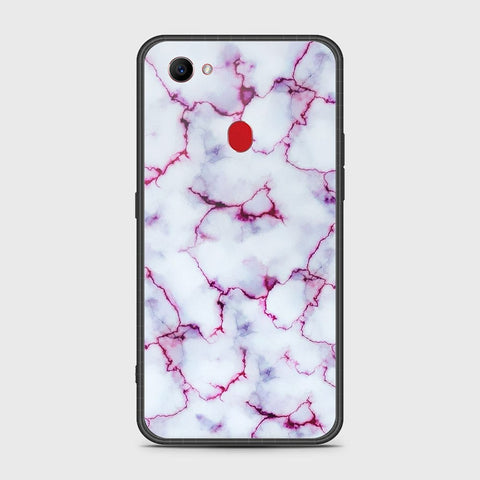 Oppo F7 Cover- White Marble Series - HQ Ultra Shine Premium Infinity Glass Soft Silicon Borders Case