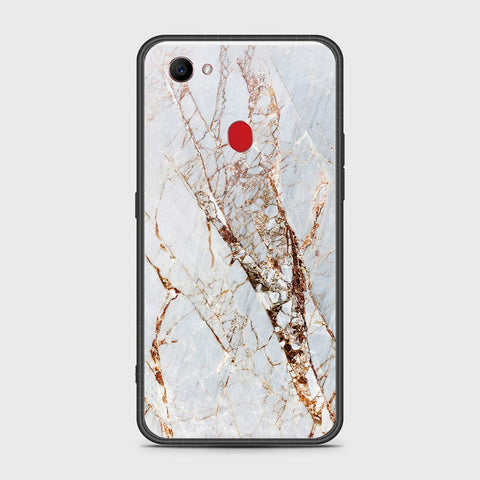 Oppo F7 Cover- White Marble Series - HQ Ultra Shine Premium Infinity Glass Soft Silicon Borders Case