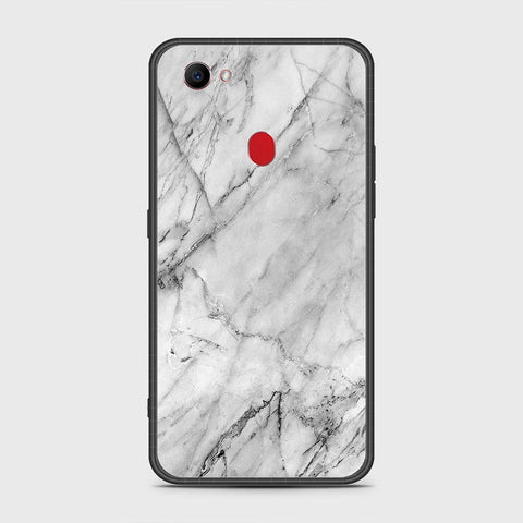 Oppo F7 Cover- White Marble Series - HQ Ultra Shine Premium Infinity Glass Soft Silicon Borders Case