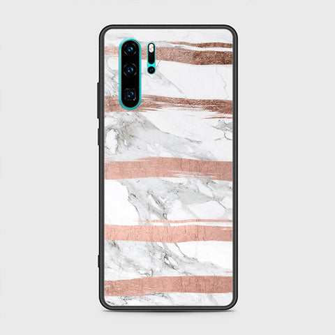 Huawei P30 Pro Cover - White Marble Series - HQ Ultra Shine Premium Infinity Glass Soft Silicon Borders Case