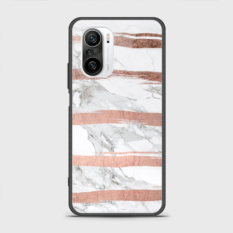 Xiaomi Redmi K40 Pro Cover - White Marble Series - HQ Ultra Shine Premium Infinity Glass Soft Silicon Borders Case