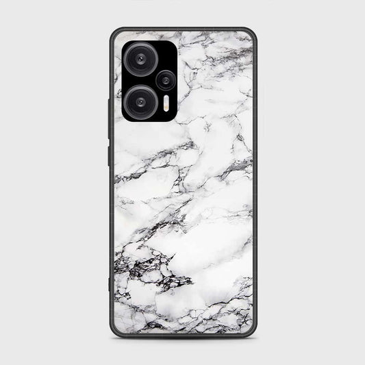 Xiaomi Poco F5  Cover- White Marble Series - HQ Ultra Shine Premium Infinity Glass Soft Silicon Borders Case
