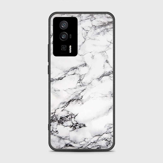 Xiaomi Poco F5 Pro Cover- White Marble Series - HQ Ultra Shine Premium Infinity Glass Soft Silicon Borders Case