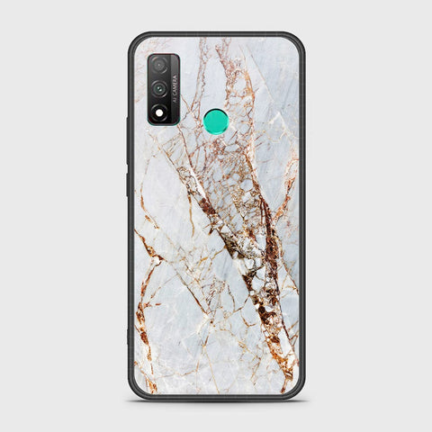 Huawei P smart 2020 Cover - White Marble Series - HQ Ultra Shine Premium Infinity Glass Soft Silicon Borders Case