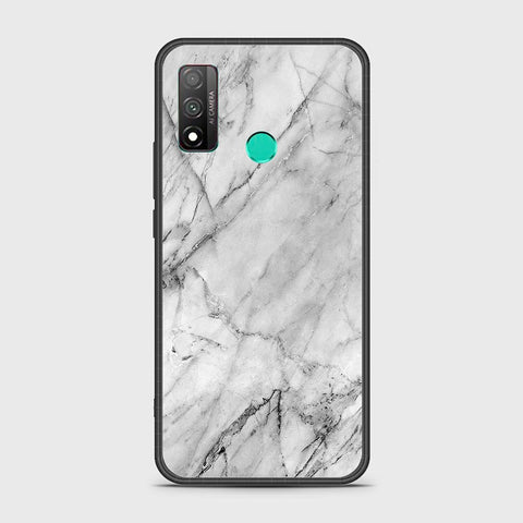 Huawei P smart 2020 Cover - White Marble Series - HQ Ultra Shine Premium Infinity Glass Soft Silicon Borders Case