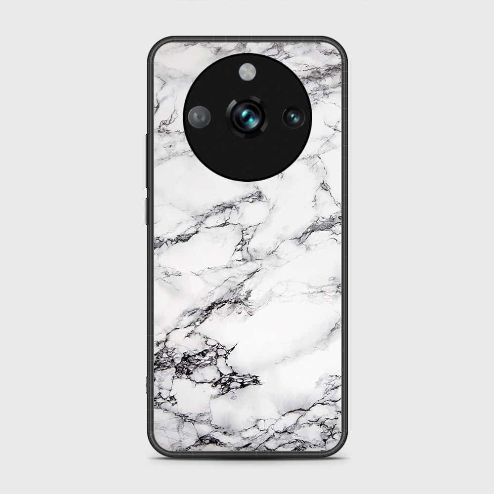 Realme 11 Pro Cover- White Marble Series - HQ Ultra Shine Premium Infinity Glass Soft Silicon Borders Case