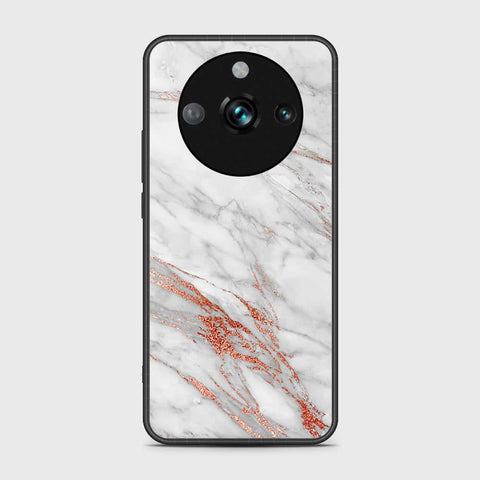 Realme 11 Pro Cover- White Marble Series - HQ Ultra Shine Premium Infinity Glass Soft Silicon Borders Case