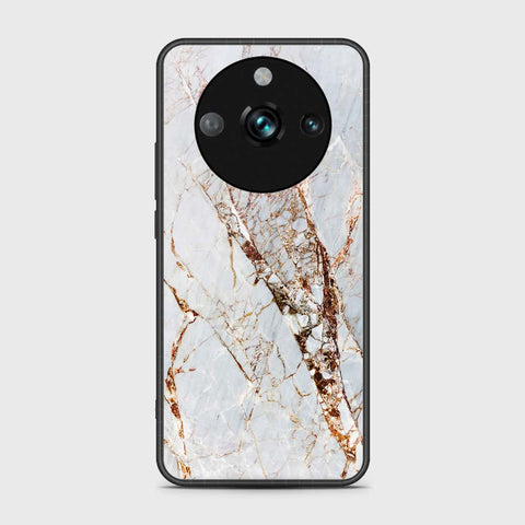 Realme 11 Pro Cover- White Marble Series - HQ Ultra Shine Premium Infinity Glass Soft Silicon Borders Case