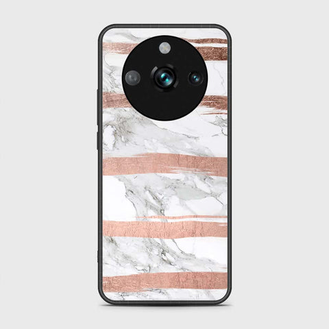 Realme 11 Pro Cover- White Marble Series - HQ Ultra Shine Premium Infinity Glass Soft Silicon Borders Case