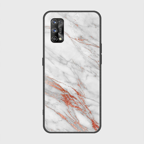 Realme 7 Pro Cover - White Marble Series - HQ Ultra Shine Premium Infinity Glass Soft Silicon Borders Case