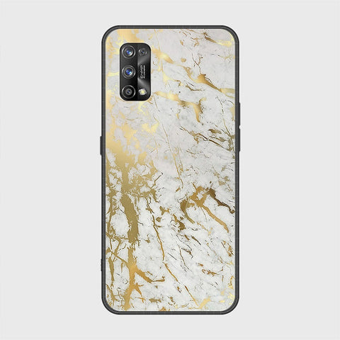 Realme 7 Pro Cover - White Marble Series - HQ Ultra Shine Premium Infinity Glass Soft Silicon Borders Case