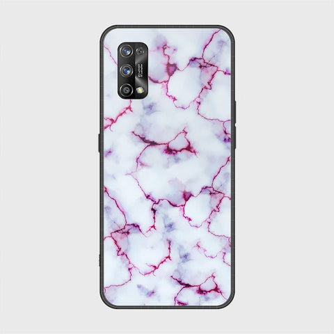 Realme 7 Pro Cover - White Marble Series - HQ Ultra Shine Premium Infinity Glass Soft Silicon Borders Case