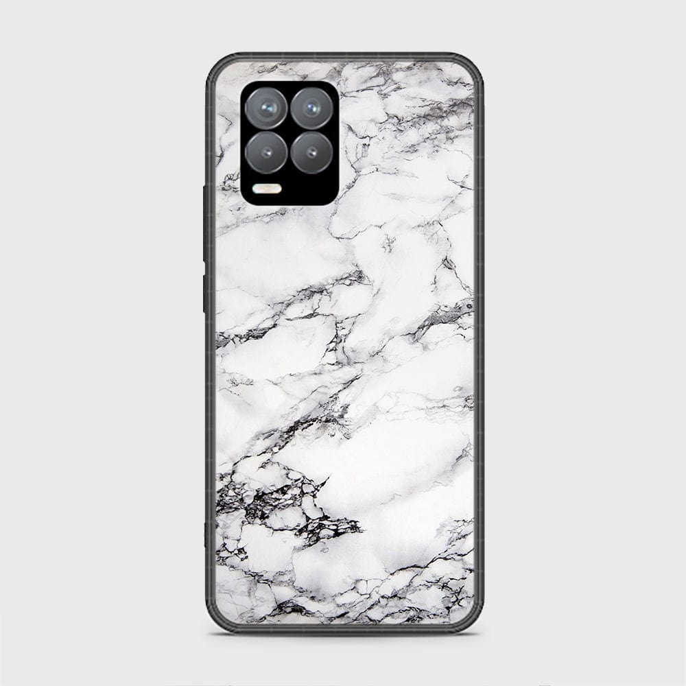 Realme 8 Pro Cover - White Marble Series - HQ Ultra Shine Premium Infinity Glass Soft Silicon Borders Case