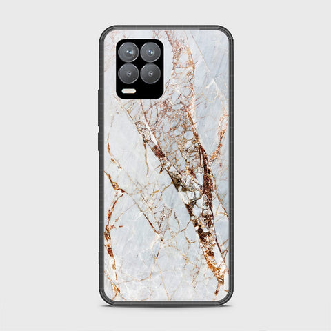 Realme 8 Pro Cover - White Marble Series - HQ Ultra Shine Premium Infinity Glass Soft Silicon Borders Case