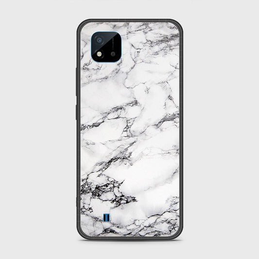 Realme Narzo 50i Cover- White Marble Series - HQ Ultra Shine Premium Infinity Glass Soft Silicon Borders Case