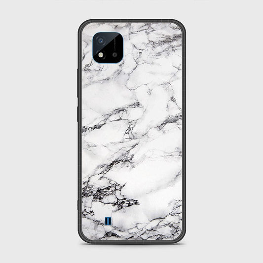 Realme C20A Cover- White Marble Series - HQ Ultra Shine Premium Infinity Glass Soft Silicon Borders Case